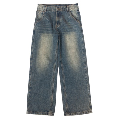 DAKYAM直筒造旧秋季复古牛仔裤