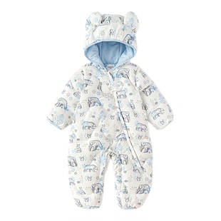 巴拉巴拉婴儿连体衣羽绒服宝宝衣服男童女童2025新款冬装保暖时尚