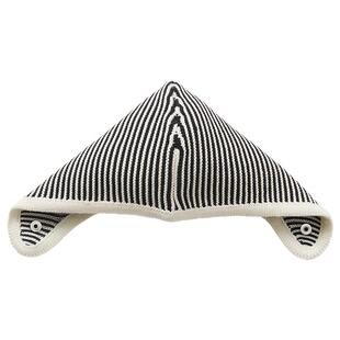 enhennbaby婴幼儿细条纹护耳针织帽2026春秋新款宝宝纯棉保暖帽子