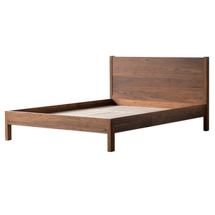 山丁 平直床 原创复古纯实木床主卧简约北欧黑胡桃樱桃白蜡FAS级