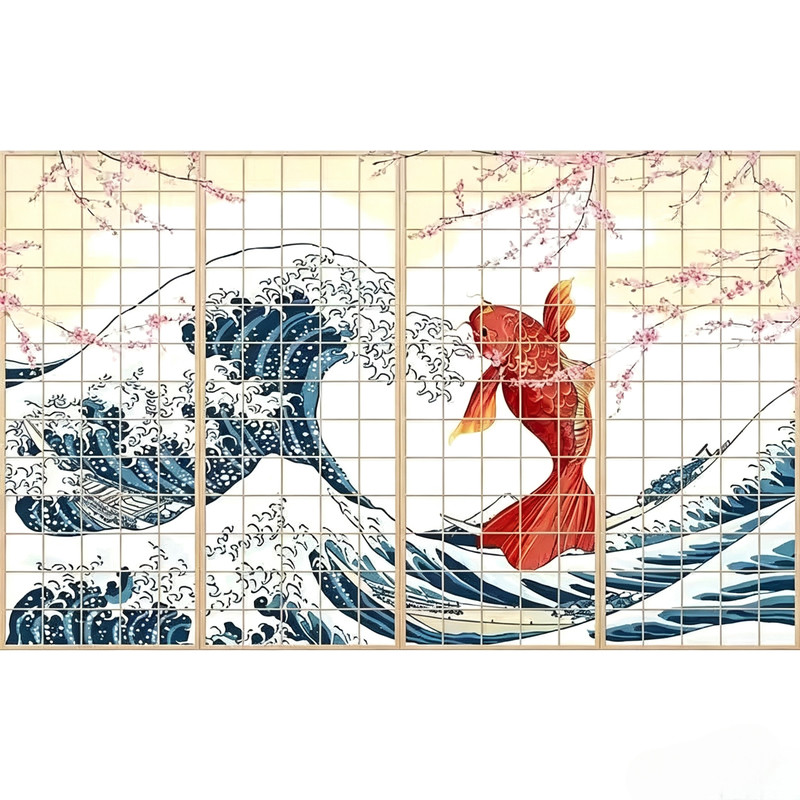 日式浮世绘和风仕女图餐厅壁画