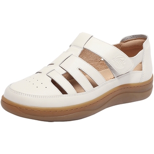 森达云朵可可包头凉鞋女外穿夏新商场同款真皮洞洞鞋4CL30BK4