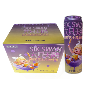 6只天鹅啤酒葡萄芝士啤酒720ml多口味六只天鹅柠檬蜜桃小麦果蔬