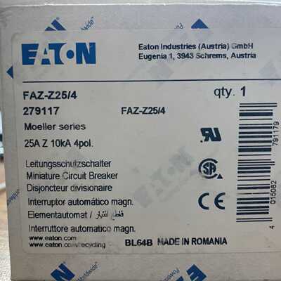 议价EATON伊顿FAZ微型断路器FAZ-Z25/4出口UL认证CSA认证全新现货