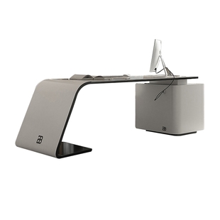 高端书桌意式极简现代简约办公桌设计感转角写字台客厅老板长书桌