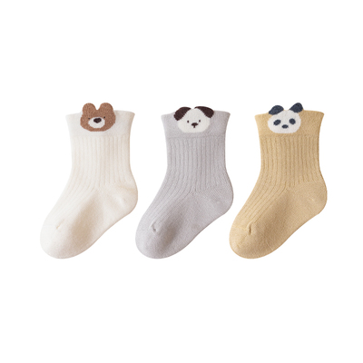婴儿宝宝袜子春秋中筒无骨棉袜