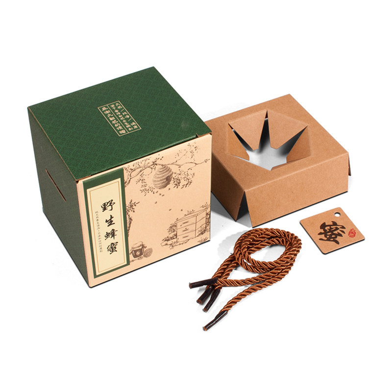 土蜂蜜野生蜂蜜自家蜜一斤玻璃瓶包装纸盒礼品盒牛皮纸手提袋定制