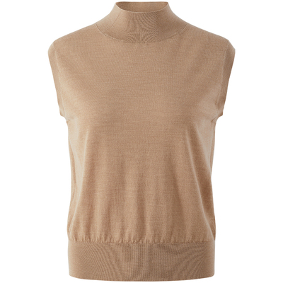 LANDI半高领无袖羊毛针织衫