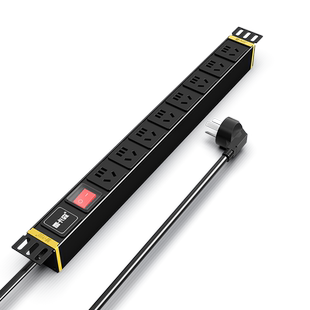 雷卡森PDU机柜专用电源插座SP3181 10A 8位多用孔新国标8联大功率工业插座插排电源分配单元金属开关PDU插座