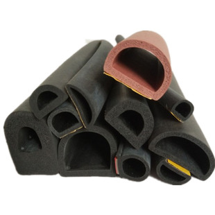 空心半圆D型橡胶密封条大D带胶自粘密封条自粘B形橡胶防震防撞条