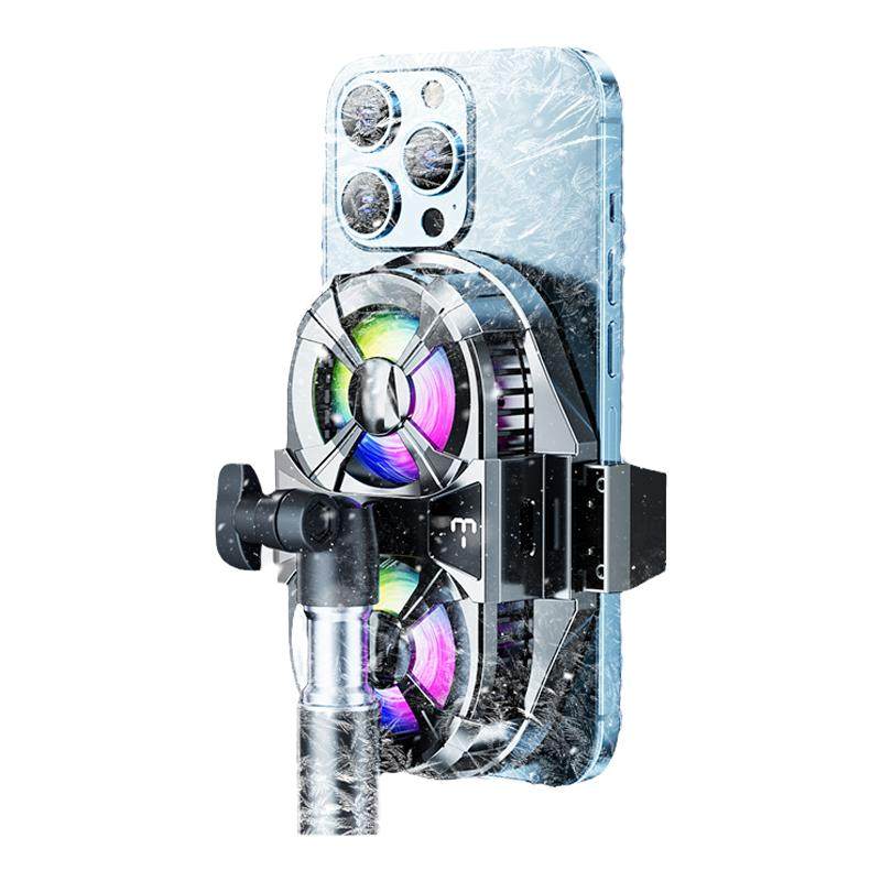 直播专用】手机散热器降温神器半导体制冷超静音冰封背夹一体支架带风扇主播打游戏适用苹果小米黑鲨一加红魔