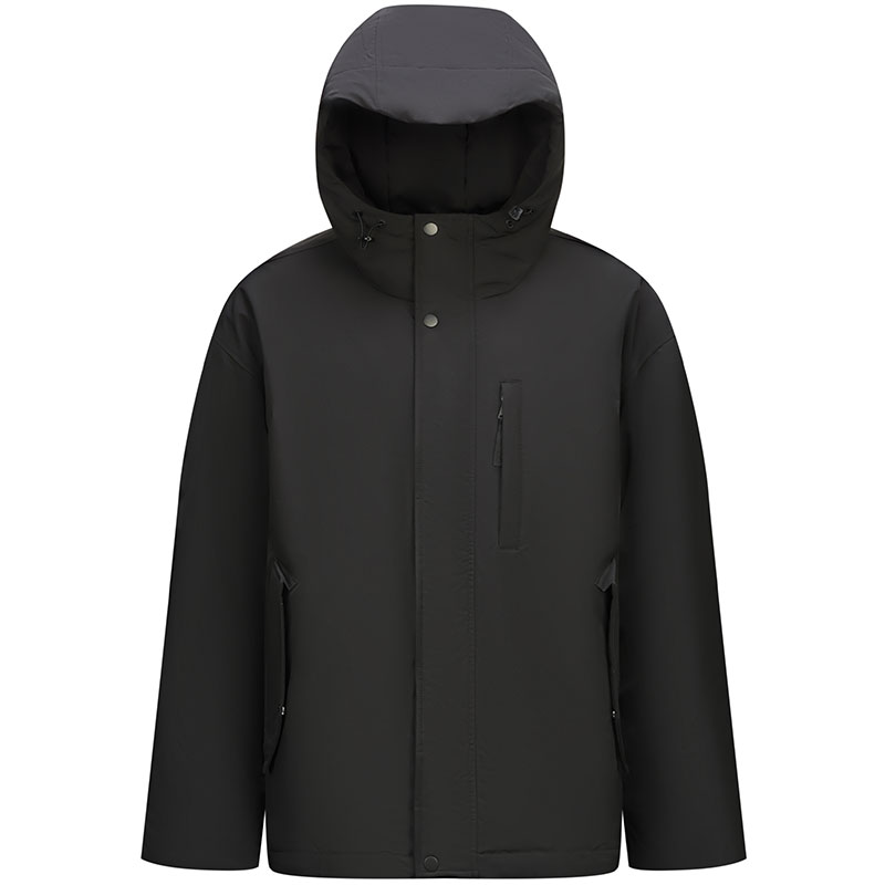 森马羽绒服男士2024冬季新款工装三防外套男士冬装防寒服黑色加厚
