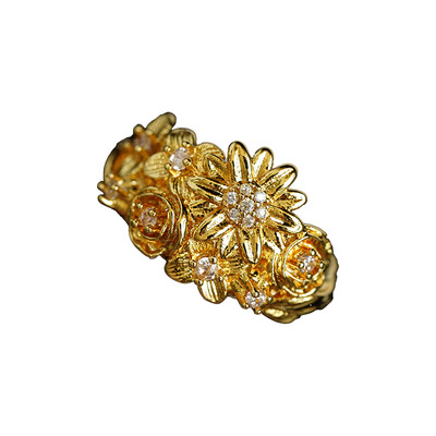 古着繁花金色戒指女款