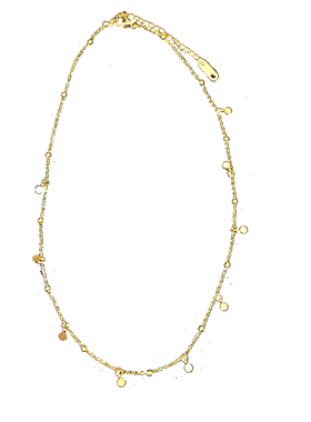 岚屿欧美风金色珠珠流苏项链