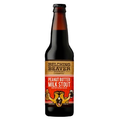 美国进口打嗝海狸花生酱牛奶世涛/酒花高速精酿啤酒355ml*6瓶装