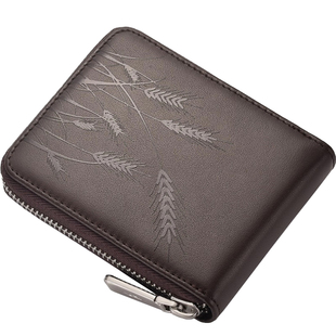 七匹狼钱包男士真皮包卡包一体多功能拉链皮夹子男款卡夹头层牛皮