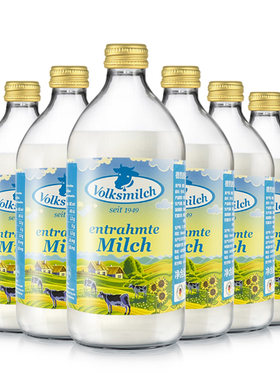 德质脱脂高钙纯牛奶490ml/瓶