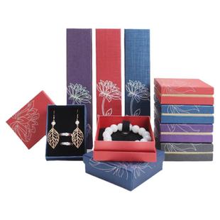 烫金莲花首饰盒珠宝盒手镯手链吊坠戒指项链盒子订制包装文玩纸盒