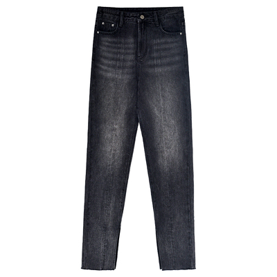 长裤常规牛仔布2023年裤脚开衩