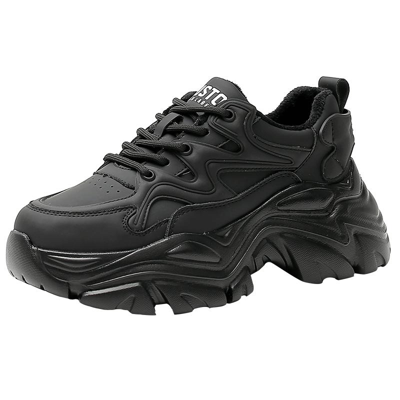 大东老爹鞋女2025秋季新款时尚厚底增高休闲鞋透气运动鞋网面鞋