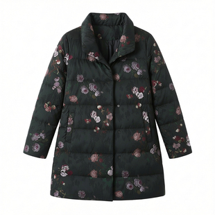 2026年冬季时尚90鹅绒羽绒服加厚保暖外套气质年轻妈妈女装中长款