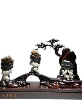 愚公移山独山玉摆件新中式工艺品