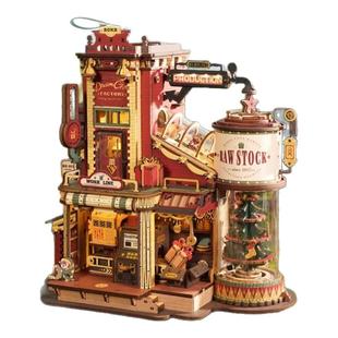 ROKR若客礼物工厂diy木质拼图手工积木成人国产拼装模型立体玩具