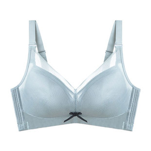 大胸显小内衣女夏薄款无钢圈光面无痕文胸防下垂调整型收副乳胸罩