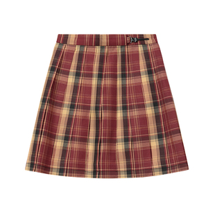 【神仙club】原创JK格裙正统学院风红色新年款 圣诞短裙百褶裙女