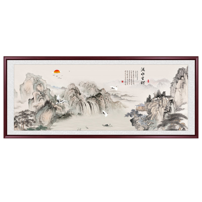 聚宝盆名家山水国画中式客厅挂画