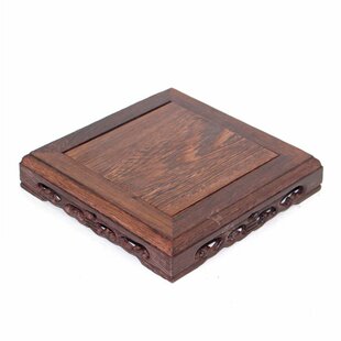 实木摆件底座工艺品花盆奇玉石木质底托鸡翅木茶壶花瓶长方形木托