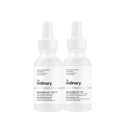 【焕白控油】The Ordinary 熊果苷精华30ml+烟酰胺30ml 双重亮肤