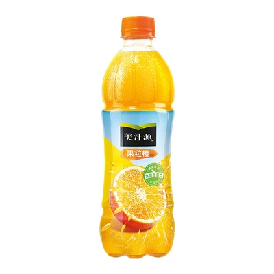 可口可乐美汁源果粒橙饮料450ml*12/24瓶装整件果粒果味橙汁