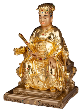 贴金福灶君家用彩绘神像厨房摆件