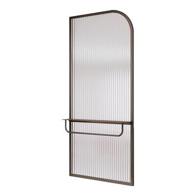 轻奢卫生间铁艺长虹玻璃置物架