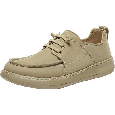 百思图男一脚蹬透气布鞋