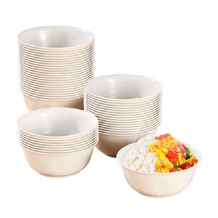 阿姿玛稻壳一次性碗300ML*30只食品级家用饭碗可降解火锅野餐餐具