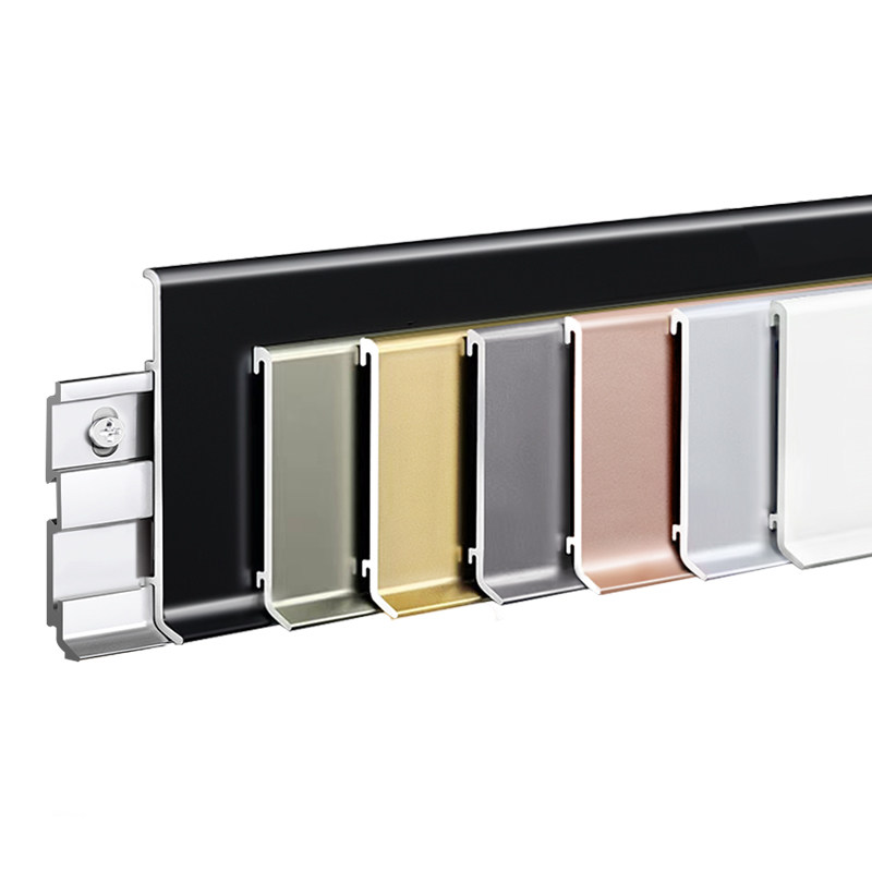 铝合金踢脚线6cm8cm地脚线脚踢线踢脚板贴脚线不锈钢金属极简墙贴