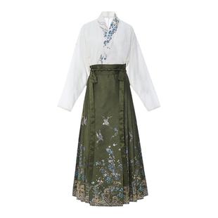 【鎏金莹梅】原创明制改良日常汉服女飞机袖马面裙套装国风春秋