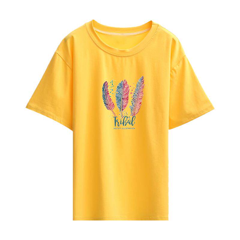 夏天女式t血衫纯棉2023新款圆领短袖T恤女孩初夏雏菊约定的上衣服