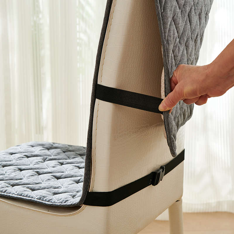 纯棉布艺连体坐垫四季布艺餐桌椅垫子全棉防滑办公室椅子靠背座垫