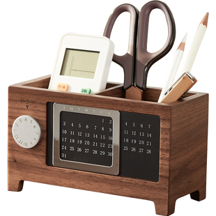 实木笔筒创意画笔彩笔收纳盒复古小众多功能办公室桌面文具整理盒