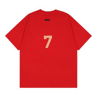 FEAR OF GOD FOG主线第七季背后植绒数字7男女短袖T恤休闲情侣潮