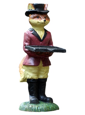 复古铸铁绅士狐狸造型花园摆件