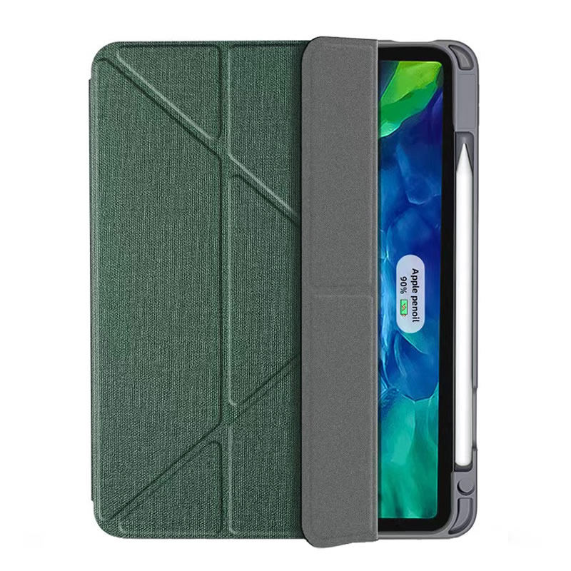 苹果iPad Pro适用折叠皮套10.2多折13保护套11英寸12.9布纹9.7笔槽10.9寸air5/4第10代ipa
