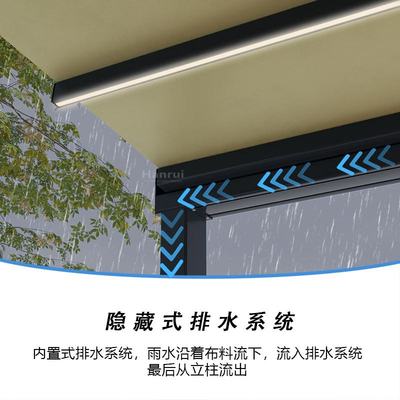 伸缩天幕电动折叠设计户外遮阳篷雨棚首选阳台伸缩式铝合金隔热
