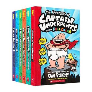 【送音频 有动画片 爆笑漫画桥梁书】学乐内裤超人1-6册captain underpants英文原版Dog Man神探狗狗威猛机器人小学生英语漫画书