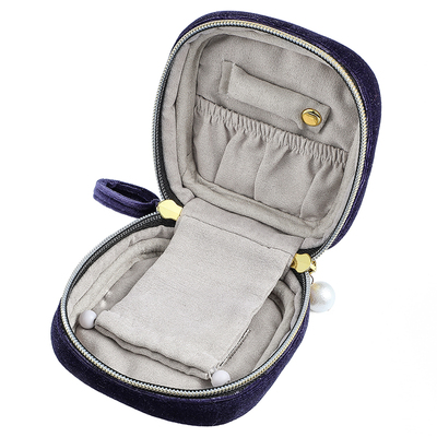 方形丝绒布艺便携式首饰盒收纳包