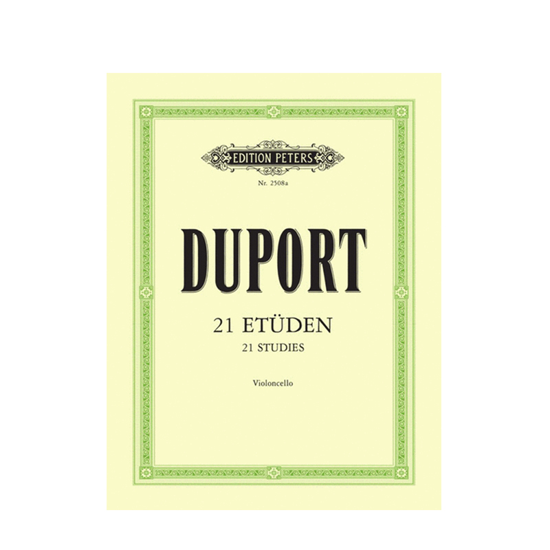 迪波尔 21首大提琴练习曲 格吕茨马赫尔 舒茨版 彼得斯原版乐谱书 Duport Studies for Cello EP2508A