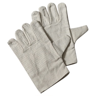 帆布手套双层24道线加厚耐磨劳保用品户外工作工地男防滑防护防割